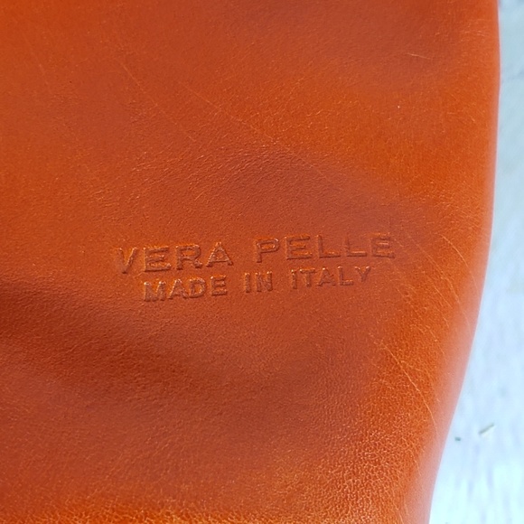 Vera Pelle Leather Crossbody Shoulder Bag Purse - Picture 4 of 8
